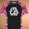 Adult No-Gi Rashguard - Pink/Green Geometric Photo 1