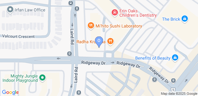 Map to OCTA BJJ Mississauga