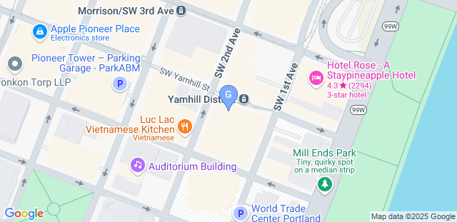 Map to Gracie Jiu-Jitsu Portland