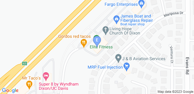 Map to Elite Fitness Dixon