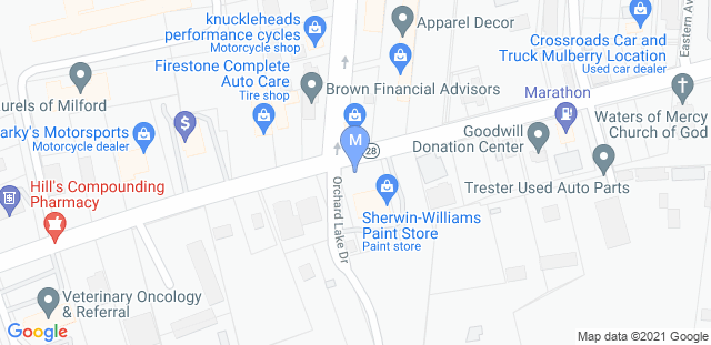 Map to Martial Arts America Milford