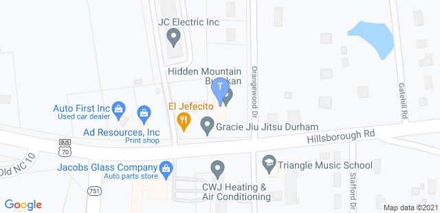 Map to The Hidden Mountain Bujinkan Dojo