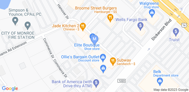 Map to Monroe Jiu-Jitsu Academy