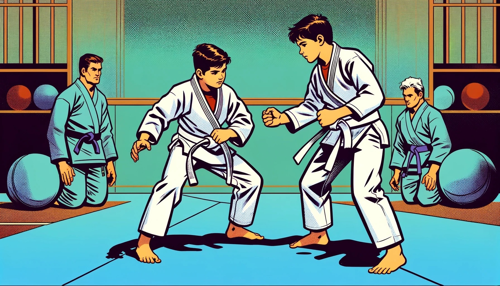 Oregon Jiu Jitsu Lab graphic of kids training