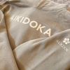 Adult Aikidoka Hoodie—Pale Beige with Custom Color Lettering Photo 2
