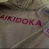 Adult Aikidoka Hoodie—Dark Beige with Custom Color Lettering Photo 1