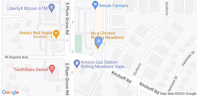 Map to Axé Academy Rolling Meadows