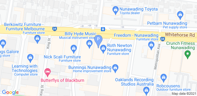 Map to Perkins Jiu Jitsu -Nunawading